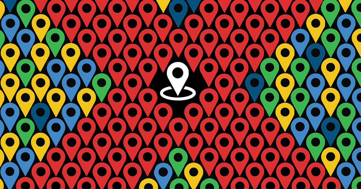 Illustration of Google location pins highlighting UK data protection and class action challenges.
